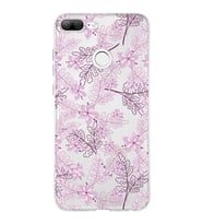 Huawei Honor 9 Lite  Uyumlu Kapak Floral Pudra Tasarımlı Şeffaf Silikon Kılıf
