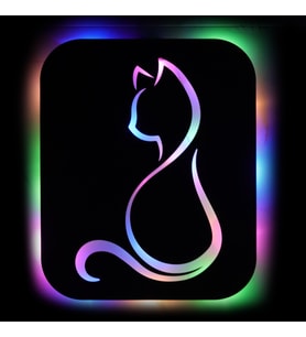 Lucenda Led Işıklı Kişiselleştirilebilir Kedi Temalı Tablo Gayne Dekoratif Gece Lambası (Çok Renkli)