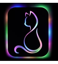 Lucenda Led Işıklı Kişiselleştirilebilir Kedi Temalı Tablo Gayne Dekoratif Gece Lambası (Çok Renkli)