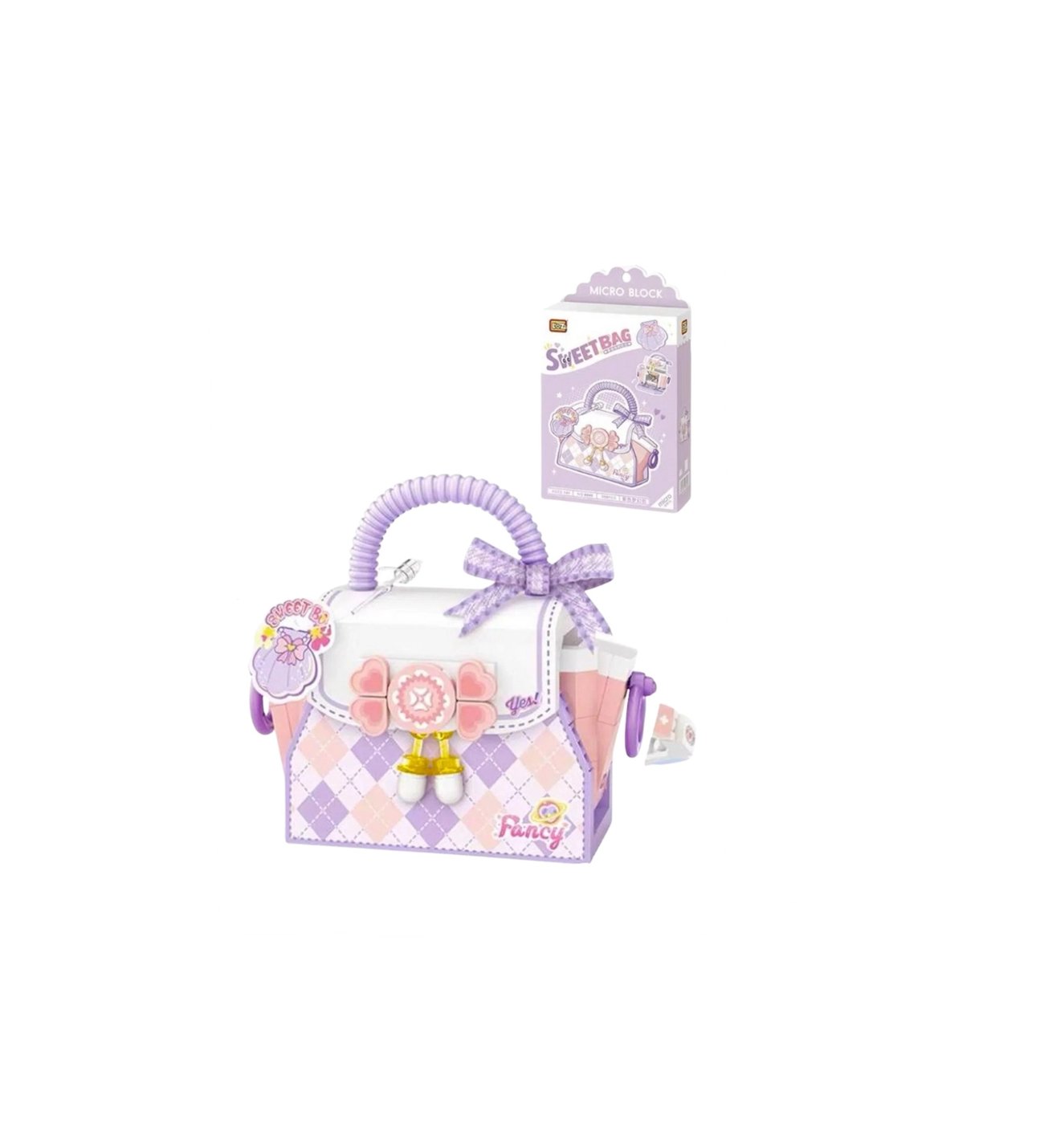 Life Loz Micro Block Sweet Bag Mor Çanta Lego Seti 350 Parça Oyuncak