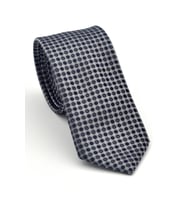 Füme Karışık Desenli Gri Dokuma Kumaş Mendilli Slim Fit Kravat // SDK-2502-4