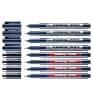 Edding 1800-1880 Teknik Çizim Kalemi 8'li Set SİYAH (0.05 - 0.1 - 0.2 - 0.3 - 0.4 - 0.5 - 0.7 - 0.8) 