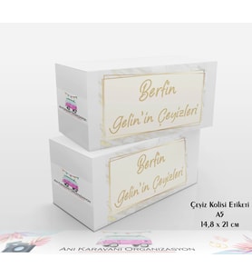 Çeyiz Kolisi Etiketi / A5 - 10 Adet