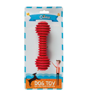 Lastik Halter Köpek Oyuncağı (Kırmızı) 15 cm