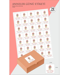 43 cici süsler organizasyon Anneler Günü Etiketi 4cm 70 Adet Sticker