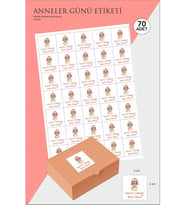 43 cici süsler organizasyon Anneler Günü Etiketi 4cm 70 Adet Sticker