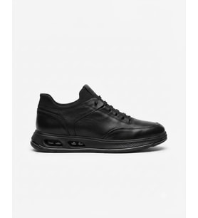 Voyager M159 Erkek Siyah Nata Deri Günlük Spor Ayakkabı
