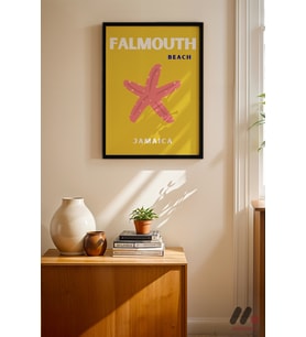 Falmouth Jamaika Posteri, Siyah Çerçeveli Duvar Tablosu - Seyahat Severlere Hediye