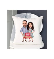 Sevgililer Günü Mesajlı Karikatürlü Yastık