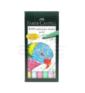Faber Castell 6 Pitt Artist Pen Fırça Uçlu Çizim Kalemi Pastel 167163