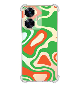 PrintiFy Realme C55 Uyumlu Köşe Korumalı Renkli Desen Tasarımlı Şeffaf Silikon Kılıf