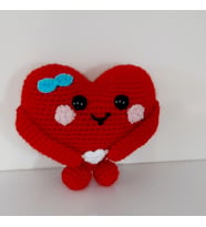 Amigurumi Örgü Oyuncak Sevgili Kalp (Kırmızı)