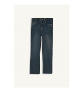 Defacto Crop Flare Fit Düşük Bel Bilek Boy Mavi Kadın Jean Pantolon G2217AX/NM34