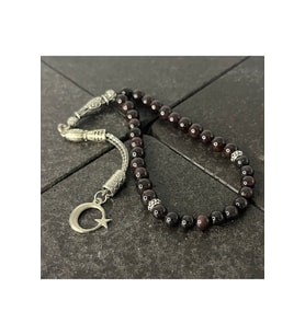 SERTİFİKALI Granat Lal 6mm 33lük Doğal Taş Tesbih