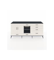 Hyperion Konsol 4 Raflı 7 Çekmeceli 2 Kapaklı 220x44x99 Antrasit-Aytaşı