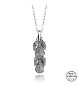 Swarovski Crystal Taşlı Salkım Gümüş Kadın Kolye