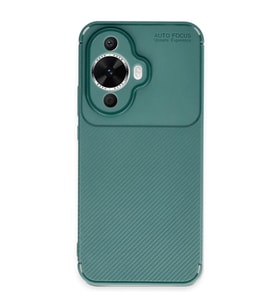 Huawei Nova 12S Kılıf Auto Focus Karbon Kapak - Koyu Yeşil