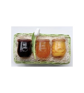Şık 220 ml Lale Desenli Reçellik Kavanoz Seti (3'lü)