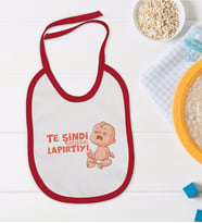 BK Kids Te Şindi Koparacam Tasarımlı Kırmızı Bebek Mama Önlüğü-1