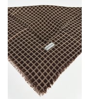 Desenli Flamalı Keten Eşarp- 06112 (A.Kahve)