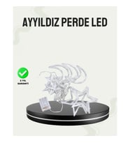 Mey İthalat® Prizli Yıldız Ay Perde LED Işık Ev ve Organizasyon Dekoru