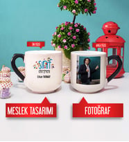 Sınıf Öğretmeni Kupa Bardak Oval Sihirli Fotoğraflı