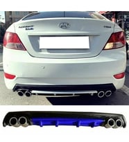 Hyundai Accent Blue Mavi Difüzör Çiftli Yuvarlak Egzoz Görünümlü D Tip Difizör