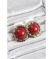 Pirinç Bordo Model Gold Renk Kadın Küpe - Tj-Bkp10752