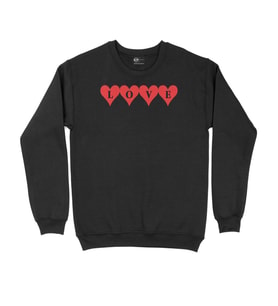 Kalpli Love Siyah Sweatshirt