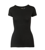 Looksense Bsm Kadın Modal S Yaka Kısa Kol Body 46503 (Siyah)