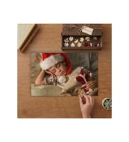 Noel Şapkalı Uyuyan Çocuk Tasarımı 240 parça Ahşap Puzzle Ahşap Kutuda MP00643