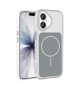 iPhone 17 Kılıf Metal Buton Tasarımlı İkonik Sert Silikon Kapak (Gri)