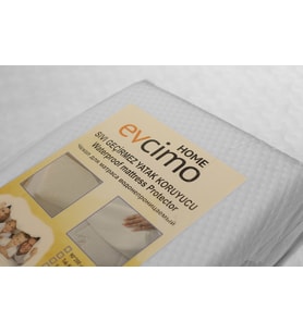 Evcimo Home %100 Sıvı Geçirmez Alez Yatak Koruyucu Çift Kişilik 150x200 cm (Beyaz)