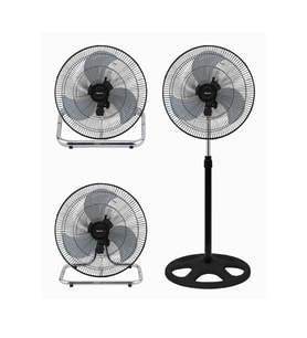 Kraus 3in1 18'' Metal Pervaneli Sanayi Tipi Ayaklı Vantilatör 80W 