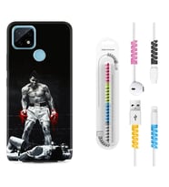 Realme C11 C21 C21Y C25Y C11 2021 Kılıf Kablo Koruma Spiral Silikon Moon Baloon 1369