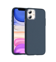 Apple iPhone 11 Uyumlu Kılıf M-safe Şarj Özellikli Karbon Fiber Görünümlü Zore Gros Kapak (Lacivert)