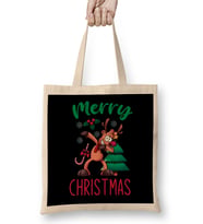 Xmas Dabbing Reindeer Bez Çanta Uzun Saplı