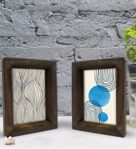 Bk Gift Dekoratif 2'li Doğal Masif Ahşap Çerçeve 15x20cm-24 (Beyaz)