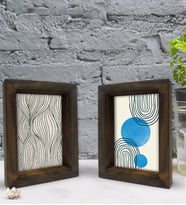 Bk Gift Dekoratif 2'li Doğal Masif Ahşap Çerçeve 15x20cm-24 (Beyaz)