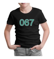 Squid Game-Number 067 Siyah Çocuk Tshirt
