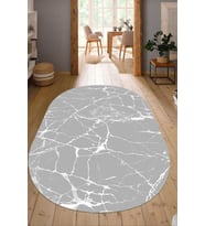 Dijital Baskılı Kaymaz Taban Yıkanabilir Oval Salon Halısı Mutfak Halısı Yolluk NDO-HT-417 (Çok Renkli)