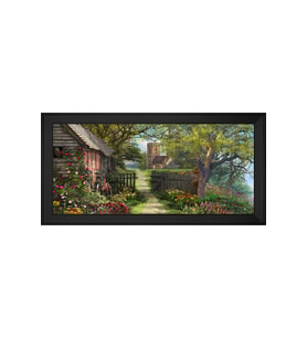 Manzara Temalı Kanvas Tablo 80 x 110 cm Siyah Çerçeve
