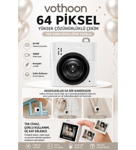 Mini Dijital Kamera 64mp 16x Digital Zoom Retro Vintage 1.4’’ekranlı Video Kamera Taşınabilir Tasarım Beyaz