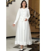 Orkide İkili Abaya Elbise Takım Siyah