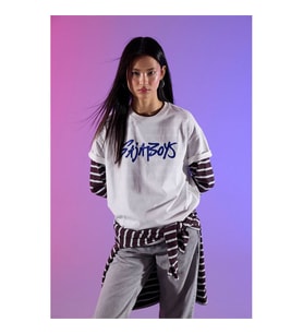 Defacto Kpop - Demon Hunters Oversize Beyaz Kadın T-Shirt H0256AX/WT32