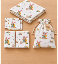 More Home Müslin Bez Battaniye Set 6 Parça Ördekli &Tavşanlı