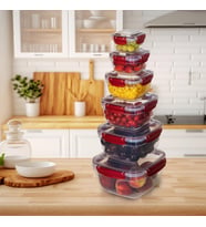 6'lı Set Master Kare Saklama Kabı (275 ml - 500 ml - 900 ml - 1500 ml - 2400 ml - 3750 ml) (Bordo)