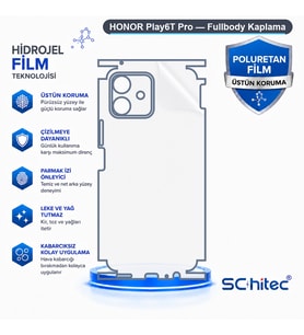 SChitec HONOR Play6T Pro Uyumlu Fullbody Arka Kaplama Hidrojel Koruyucu Film