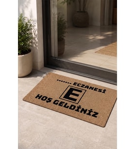 Valerine Life Eczane Logolu Coco Görünüm Hoş Geldiniz işyeri Koko Kapı Önü Paspası 50x90cm Kişiye Fi