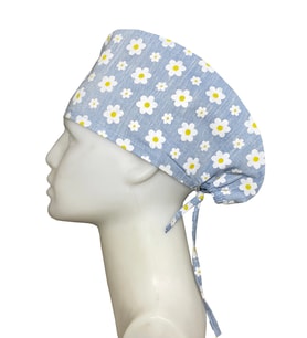 Papatyalı Mavi Doktor Hemşire Aşçı Cerrahi Bone Hastane Bone Bandana M447